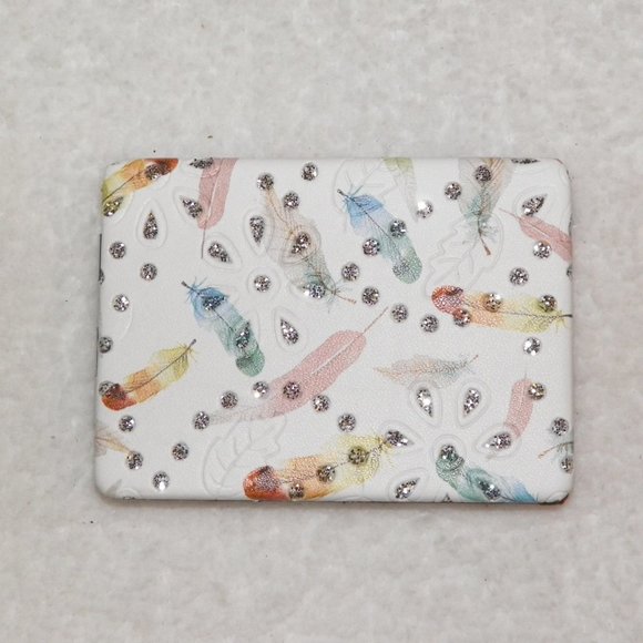 NEW Compact Mirror Embellished Feather Design - Picture 6 of 6
